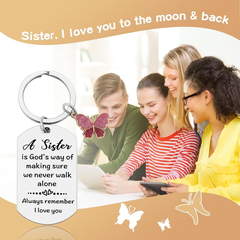 Keniot Gift for Sister, Sister Birthday Christmas Valentines Day Gifts keychain from Brother - Image 2